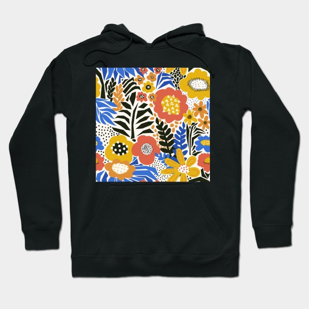 Papercut Flower Modern Collage Hoodie by Sandra Hutter Designs